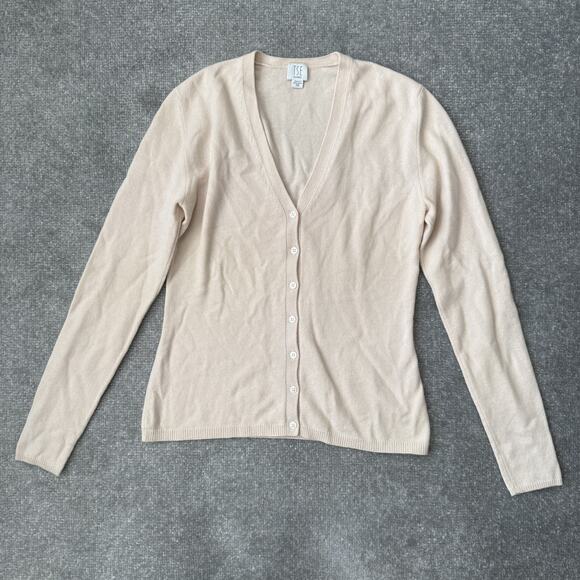 TSE Classic Sweater Womens XS Peach 100% Pure Cashmere Button Cardigan Vintage - Picture 1 of 7